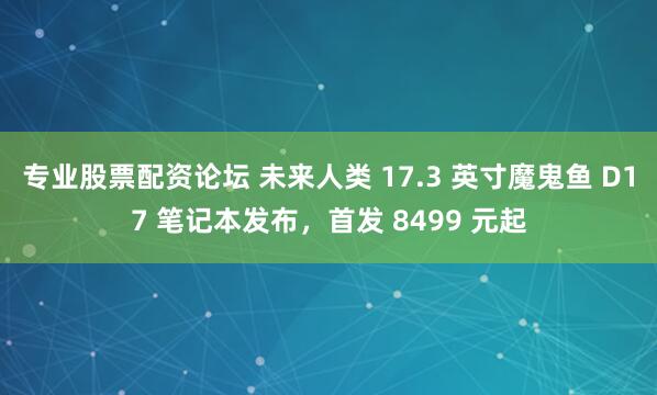 专业股票配资论坛 未来人类 17.3 英寸魔鬼鱼 D17 笔记本发布，首发 8499 元起